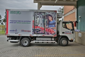 VUC elétrico fruto da parceria entre Sodexo On-site e Coopercarga com atuação em Curitiba
